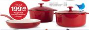 Rouge Red Cast-Iron Large Casserole with Lid-each