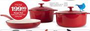 Rouge Red Cast-Iron Medium Casserole with Lid-each