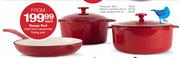 Rouge Red Cast-Iron Casserole/Frying Pan - 28cm Each
