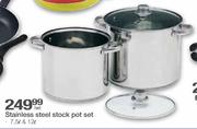 Stainless Steel Stock Pot Set-7.5Ltr & 12Ltr