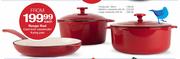 Rouge Red Cast-Iron Medium Casserole With Lid