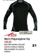 First Ascent Men's Polyprolene Top