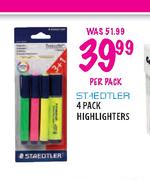 Staedtler 4 Pack Highlighters-Per Pack