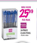 Simple Choice 24 Pack Click Pens-Per Pack