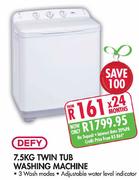 Defy Twin Tub Washing Machine-7.5kg