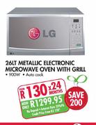 LG Metallic Electronic Microwave Oven With Grill-26Ltr