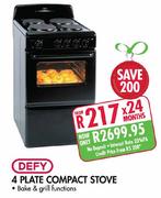 Defy 4 Plate Compact Stove