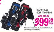 Red Or Blue Golf Stand Bag-Each