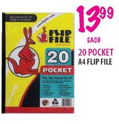 20 Pocket A4 Flip File-each
