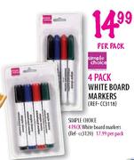 Simple Choice 4 Pack White Board Markers (REF-CC3118)-per pack