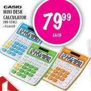 Casio Mini Desk Calculator Assorted (MS 10VC)-each