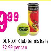 Dunlop Club Tennis Balls-Per Can