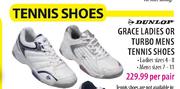 Dunlop Grace Ladies Or Turbo Mens Tennis Shoes-Per Pair