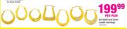 9Ct Gold And Silver Creole Earrings-Per Pair