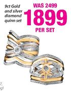 9Ct Gold And Silver Diamond Quinn Set-Per Set