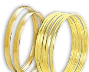 9Ct Gold 'C' Shaped Bangles-6mm Each