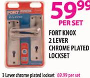 Fort Knox 3 Lever Chrome Plated Lock Set-Per Set