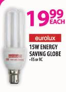 Eurolux Energy Saving Globe-15W Each
