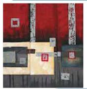 Canvas Prints Abstract Circles/Squares-300x900x28mm