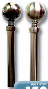 Finishing Touches Black Nickel Or Brushed Chrome 19mm Pole Sets-1.5m Each