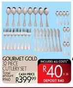 Courmet Gold 32 Piece Cutlery Set
