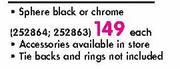 Finishing Touches 16/19mm Expandable Pole Sets(Sphere Black Or Chrome)-Each