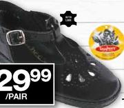 Toughees T-Bar School Shoes- Sizes 2-7