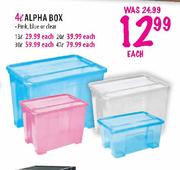 Alpha Box(Pink,Blue or Clear)47L-Each