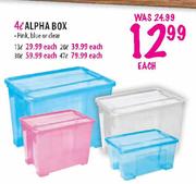 Alpha Box(Pink,Blue or Clear)20L-Each