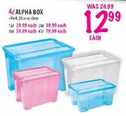 Alpha Box(Pink,Blue or Clear)30L-Each 