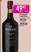 De Krans Cape Ruby-6 x 750ml