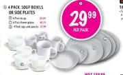 4 Pack Soup Bowls or Side Plates-per pack