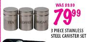 3 Piece Stainless Steel Canister Set