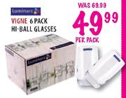 Luminarc Vigne 6 Pack Hi-Ball Glasses-per pack