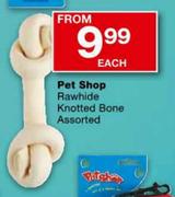 Pet Shop Rawhide Knotted Bone Assorted