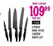5 Piece Non-Stick Coated Knife Set-per set