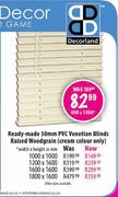 Decorland Ready-made 50mm PVC Venetian Blinds Raised Woodgrain-1600(w) x 1600(h)mm 