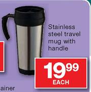 Stainless Steel Travel Mug with Handle-Each