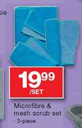 Microfibre & Mesh Scrub Set-3 Piece Per Set