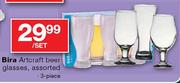Bira Artcraft Beer Glasses Assorted-3 Piece Per Set