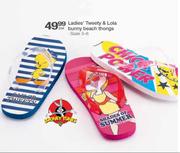 Ladies Tweety & Lola Bunny Beach Throngs-per Pair
