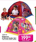 Disney Spiderman Or Minnie Garden Tent-Each