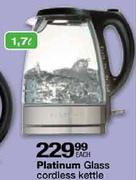 Platinum Glass Cordless Kettle - 1.7 Ltr Each