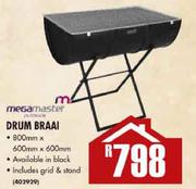 Megamaster Drum Braai-800mmx600mmx600mm