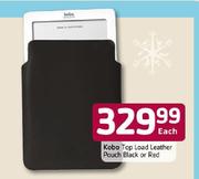 Kobo Top Load Leather Pouch Black Or Red-Each