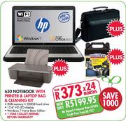 HP 630 Notebook With Printer, Laptop bag & Cleaning Kit