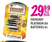 Eveready Platinum AA Batteries - 6's Per Pack