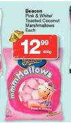 Beacon Pink & White/Toasted Coconut Marshmallows-400g Each 