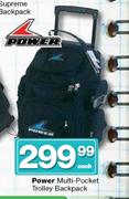 Power Multi-Pocket Trolley Backpack-Each