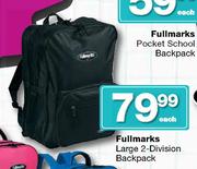 Full Marks Large 2-Division Backpack-Each